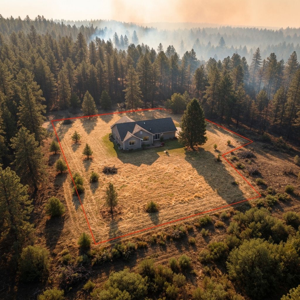 Professionally created defensible spaces around a Central Oregon home