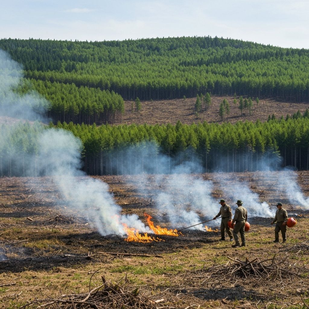 Fire mitigation work in progress in Central Oregon — cleared brush and thinned trees