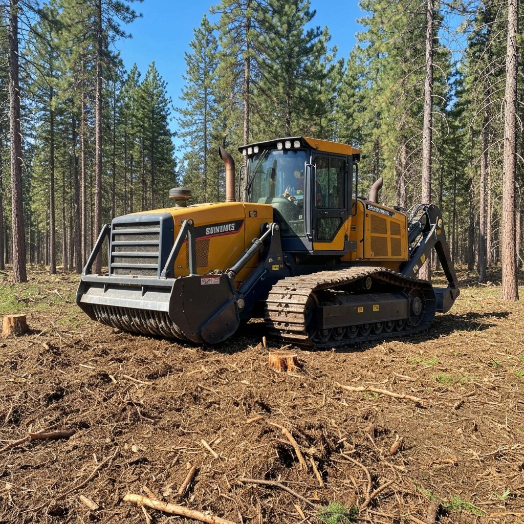 Forestry mulching cost per acre guide - Byrd Land Co. mulching equipment clearing land in Central Oregon